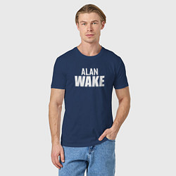 Футболка хлопковая мужская Alan Wake logo, цвет: тёмно-синий — фото 2