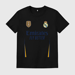 Футболка хлопковая мужская Лука Модрич ФК Реал Мадрид форма 2324 домашняя, цвет: черный