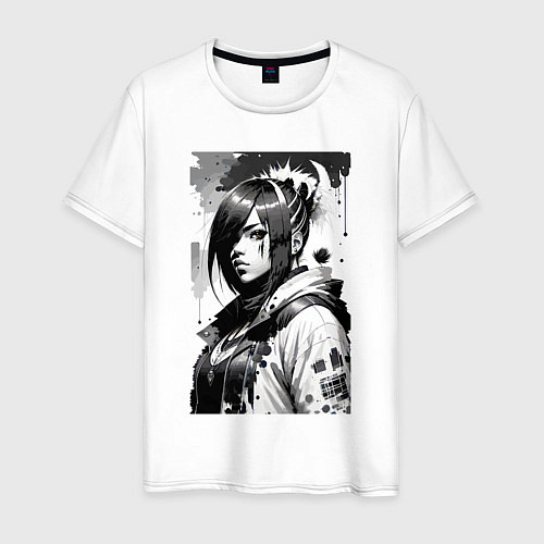 Мужская футболка Крутая деваха - аниме - нейросеть / Белый – фото 1
