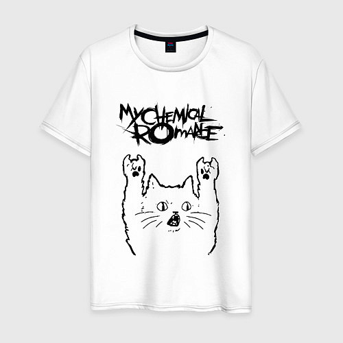 Мужская футболка My Chemical Romance - rock cat / Белый – фото 1