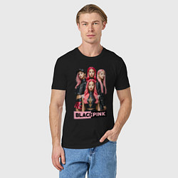 Футболка хлопковая мужская Блэкпинк постер, цвет: черный — фото 2