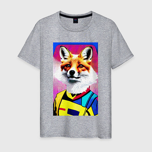 Мужская футболка Fox - pop art - fashionista / Меланж – фото 1