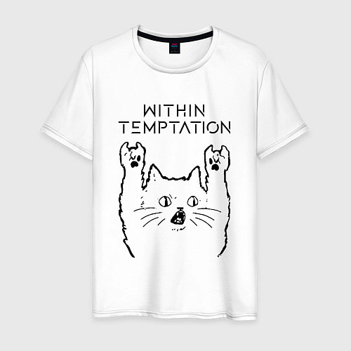 Мужская футболка Within Temptation - rock cat / Белый – фото 1