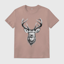 Мужская футболка Голова оленя эскиз