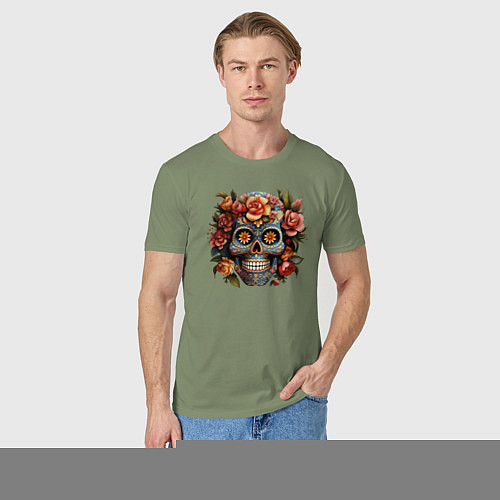Мужская футболка Аттрактивный мексиканский череп / Авокадо – фото 3