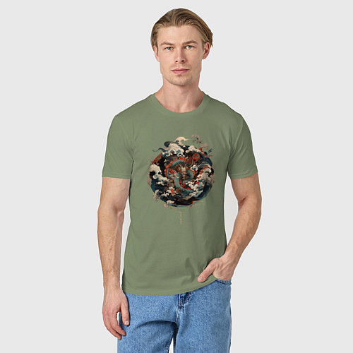 Мужская футболка Power of the Dragon god / Авокадо – фото 3