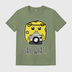 Футболка хлопковая мужская Cheese photographer, цвет: авокадо
