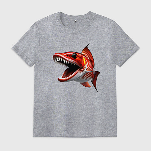 Мужская футболка Хищная рыбина / Меланж – фото 1