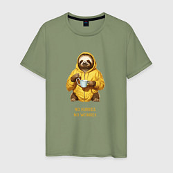 Мужская футболка Ленивец не торопись и не беспокойся