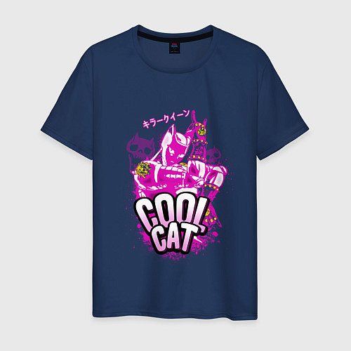 Мужская футболка Cool cat- Killer queen- Jo jo / Тёмно-синий – фото 1