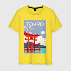 Футболка хлопковая мужская Tokyo - japan, цвет: желтый