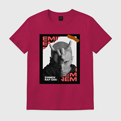 Футболка хлопковая мужская Rap god, цвет: маджента