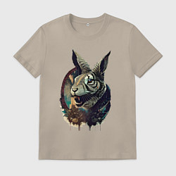 Мужская футболка Свирепый зайчара - нейросеть