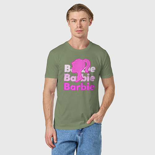 Мужская футболка Логотип Барби объемный / Авокадо – фото 3