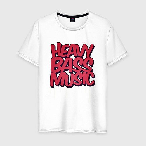 Мужская футболка Heavy bass music / Белый – фото 1