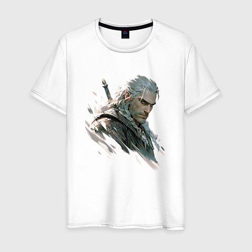 Мужская футболка Портрет Ведьмака / Белый – фото 1