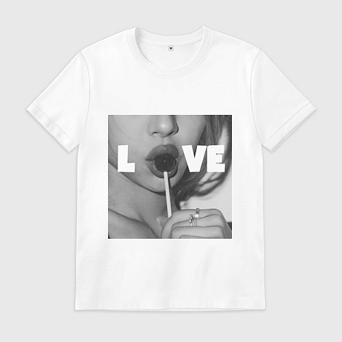 Мужская футболка Непристойная девушка с чупа чупсом / Белый – фото 1