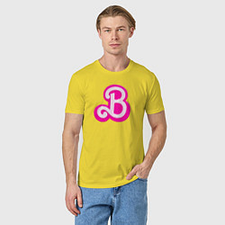 Футболка хлопковая мужская Б - значит Барби, цвет: желтый — фото 2