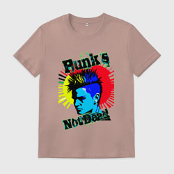 Футболка хлопковая мужская Панки живы, цвет: пыльно-розовый