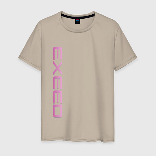 Мужская футболка Exeed pink logo / Миндальный – фото 1