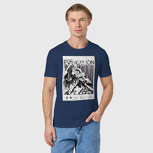 Мужская футболка Евангелион арт / Тёмно-синий – фото 3