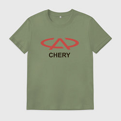 Футболка хлопковая мужская Chery Logo, цвет: авокадо