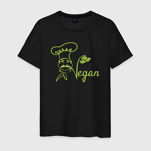 Мужская футболка Vegan cook / Черный – фото 1