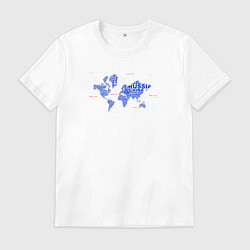 Мужская футболка Синяя карта мира