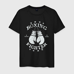 Футболка хлопковая мужская Boxing fighter, цвет: черный