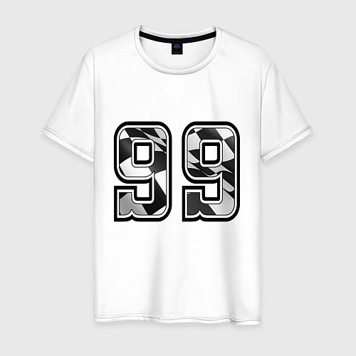 Мужская футболка Год рождения номер регион 99 / Белый – фото 1
