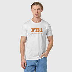 Футболка хлопковая мужская Female Body Inspector - FBI, цвет: белый — фото 2