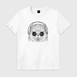 Футболка хлопковая мужская Альпака DJ, цвет: белый