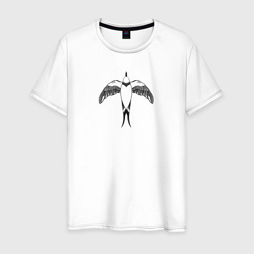 Мужская футболка Птица в египетском стиле / Белый – фото 1