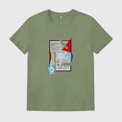 Мужская футболка Геометрическая абстракция треугольник, квадрат