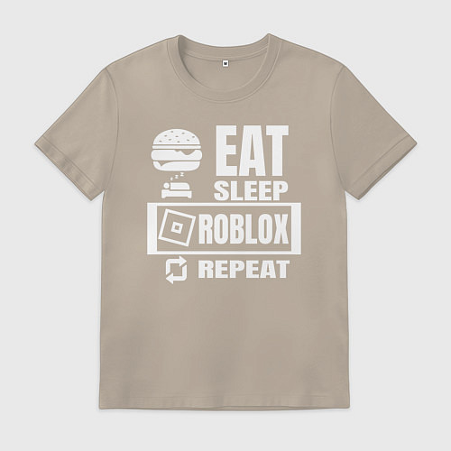 Мужская футболка Роблокс на повторе / Миндальный – фото 1