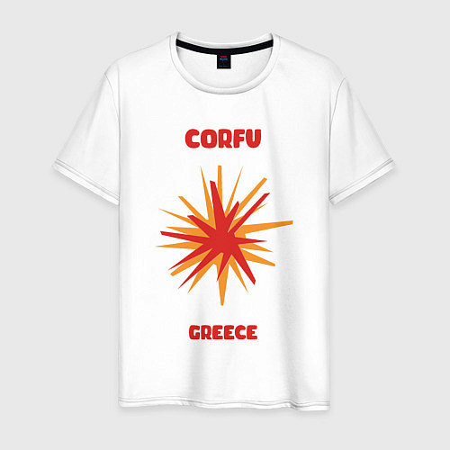 Мужская футболка Корфу - Греция / Белый – фото 1