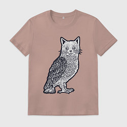 Мужская футболка Кошка сова