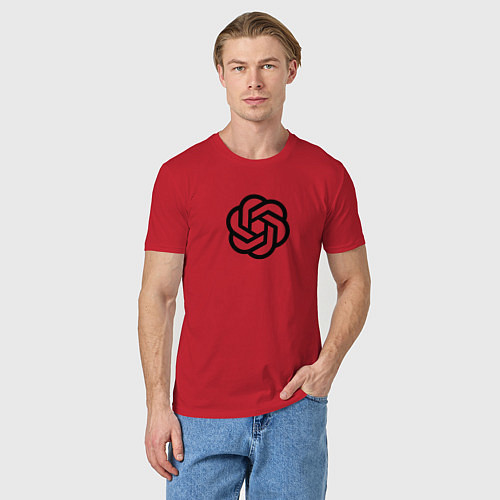 Мужская футболка Логотип ChatGPT / Красный – фото 3