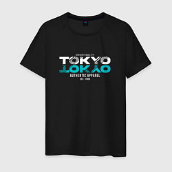 Футболка хлопковая мужская Tokyo Inscription, цвет: черный