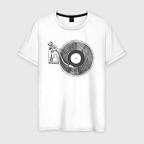 Мужская футболка Vinyl style / Белый – фото 1