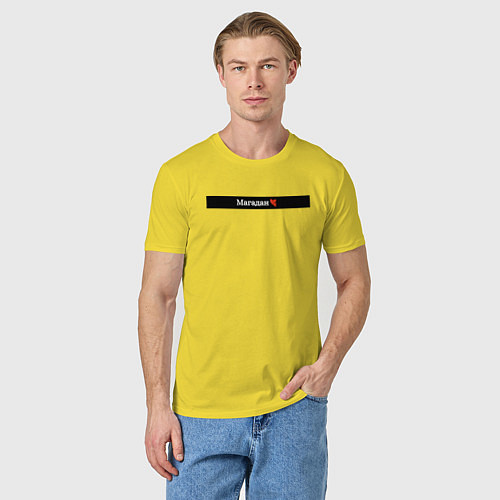 Мужская футболка Магадан города России / Желтый – фото 3
