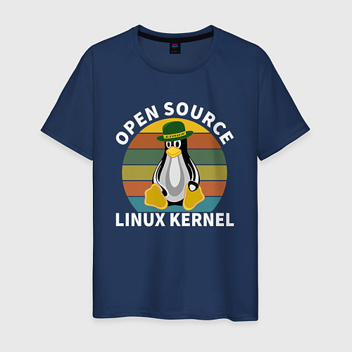 Мужская футболка Пингвин ядро линукс / Тёмно-синий – фото 1
