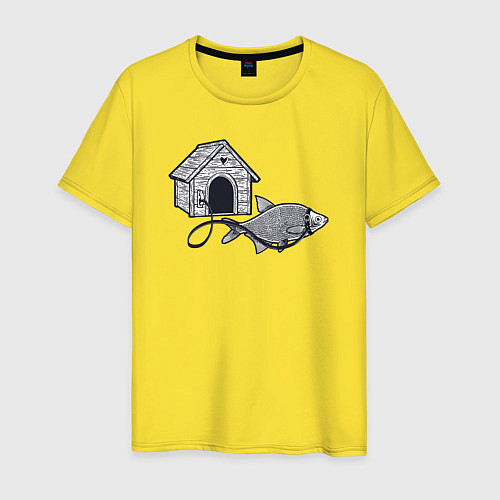 Мужская футболка Рыба собака / Желтый – фото 1