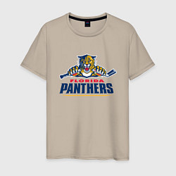 Футболка хлопковая мужская Florida panthers - hockey team, цвет: миндальный