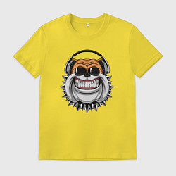 Футболка хлопковая мужская Bulldog music, цвет: желтый