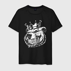 Футболка хлопковая мужская King bear, цвет: черный