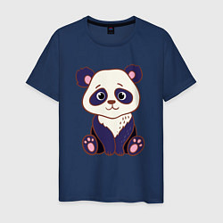 Футболка хлопковая мужская Милашка панда, цвет: тёмно-синий