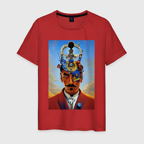 Мужская футболка Salvador Dali - surrealism / Красный – фото 1