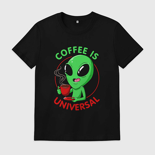 Мужская футболка Coffee is universal / Черный – фото 1