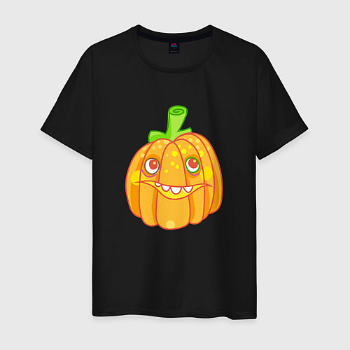 Мужская футболка Веселая тыква: для вечеринки на Хэллоуин / Черный – фото 1